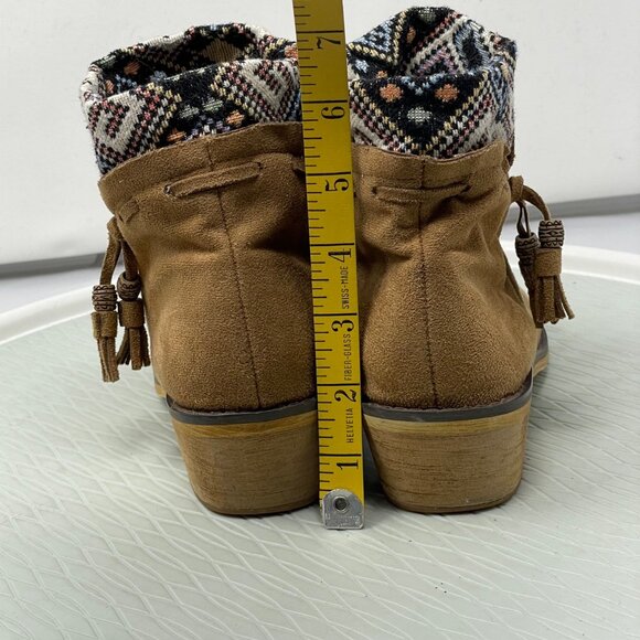 MiiM Boots Venture Ankle Suede Leather Almond Toe Boho Hippie Size 7.5 Brown - Picture 10 of 12